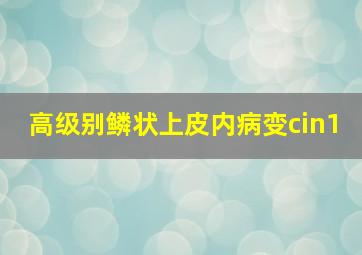 高级别鳞状上皮内病变cin1