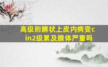 高级别鳞状上皮内病变cin2级累及腺体严重吗