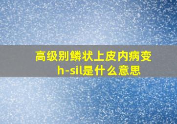 高级别鳞状上皮内病变h-sil是什么意思