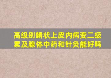 高级别鳞状上皮内病变二级累及腺体中药和针灸能好吗