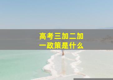 高考三加二加一政策是什么