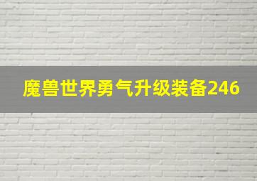 魔兽世界勇气升级装备246