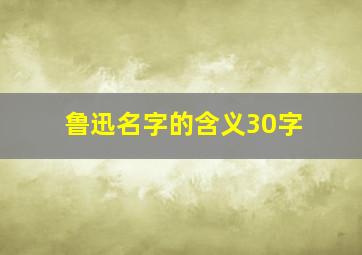 鲁迅名字的含义30字