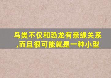 鸟类不仅和恐龙有亲缘关系,而且很可能就是一种小型