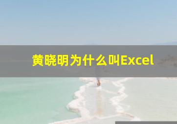 黄晓明为什么叫Excel