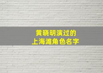 黄晓明演过的上海滩角色名字