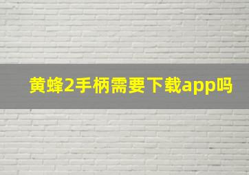 黄蜂2手柄需要下载app吗