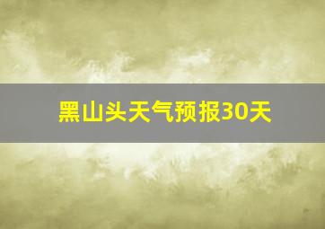 黑山头天气预报30天