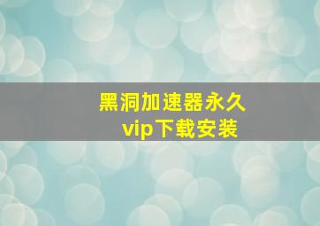 黑洞加速器永久vip下载安装