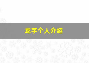 龙宇个人介绍