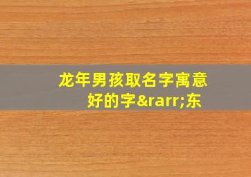 龙年男孩取名字寓意好的字→东