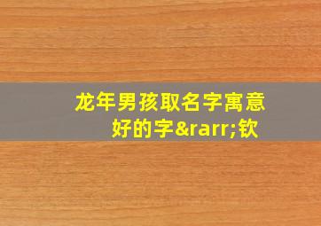 龙年男孩取名字寓意好的字→钦