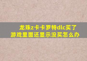 龙珠z卡卡罗特dlc买了游戏里面还显示没买怎么办