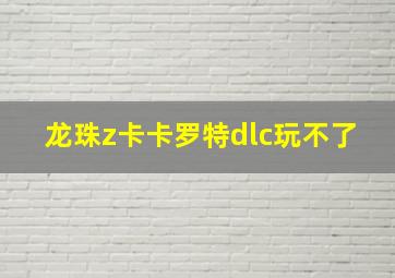 龙珠z卡卡罗特dlc玩不了