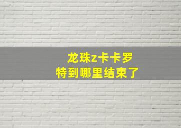 龙珠z卡卡罗特到哪里结束了