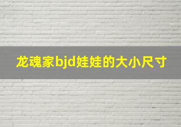 龙魂家bjd娃娃的大小尺寸